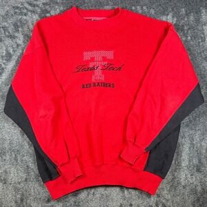 Vintage Wolf Texas Tech Red Raiders Sweatshirt Mens XL Red Black Colorblock NCAA